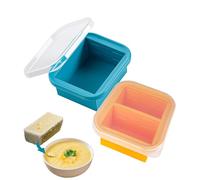 Silicone One Cup Food Freezer Container and Two Cup Soup Freezing Tray with Lid, Large Ice Cube Moulds for Storing Broth Sauce Meal Prep Ice Cubes, Small Storage Containers 600ml for Freezer