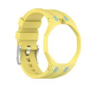 Silicone One Piece Watchbands,Breathable Watch Strap,Armband Bracelets Sport Wristband,Quick Release Bands,Women Men Soft All-round Protective Watch Straps,Outdoors Sports Watchband (Yellow)