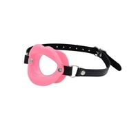 Silicone Open Mouth Gag Sex Toys for Adults Fetish Sm Bondage Mouth Plug Lips Shape Erotic Fixation O Ring Dilator Pink One Size