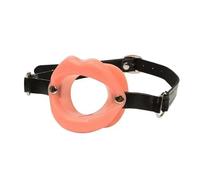 Silicone Open Mouth Gag Sex Toys for Adults Fetish Sm Bondage Mouth Plug Lips Shape Erotic Fixation O Ring Dilator Orange One Size