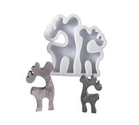 Silicone Ornament Mold Easy Release Christmas Double Elk for Home Decors Creative Christmas Double Elk Molds Set