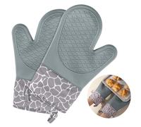 Silicone Oven Gloves, Heat Resistant Silicone Oven Mitts Baking Gloves, Premium Non-Slip Kitchen Cooking Gloves, Air Fryer Oven Gloves, Kitchen Cooking Accessories(Grey)