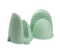 Silicone Oven Gloves, Pot Holders-Heat Resistant, Non-Slip, Waterproof, Mini Oven Mitts Perfect for Cooking, Baking and BBQ (Green)