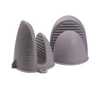 Silicone Oven Gloves, Pot Holders-Heat Resistant, Non-Slip, Waterproof, Mini Oven Mitts Perfect for Cooking, Baking and BBQ (Grey)