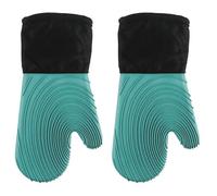 Silicone Oven Mitts, Extra Long Professional Heat Resistant Gloves with Quilted Liner for Kitchen, Flexible and Durable - 1 Pair