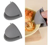 Silicone Oven Mitts Heat Resistant for Air Fryer, Thicken Mini Oven Gloves for BBQ, Cooking,Baking (Gray)