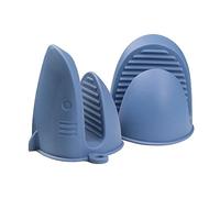 Silicone Oven Mitts Heat Resistant, Silicone Potholders for Kitchen, Air Fryer,Baking, Mini Rubber Oven Glove (Blue)