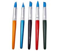 Silicone Paint Brush 5PCS 7.2 Inch Rubber Paint Brush with Different Shape Head Clay Sculpting Tools for Oil Painting, Sculpture, Modeling, Clay Sculpture Oil Pastel Blending Tools