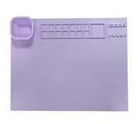 Silicone Paint Sheet, No Fade Modeling Dough Mat for, 14 Heat Resistant Foldable Grids with Pouring Palette | Non-stick Art Mat for Beginners,