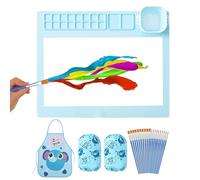 Silicone Painting Mat - Artist Mat Set, Paint Mats Sheet | Multi Purpose Silicone Mat, Heat Resistant Artist Mat, Washable Thickened Drawing Board for Paper Cutting, Diiy Crafts, and Clay Modeling