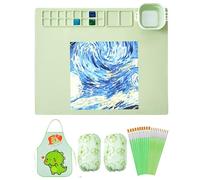 Silicone Painting Mat for Kids - Silicone Art Mat with Built-in Palette | Washable Drawing Board, Thick Mat for Decoupage, Crafts, Creative Activities and DIY