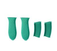 Silicone Pan Handle Covers Silicone Anti-Scald Pot Handle Cover Non-Slip Pot Ear Clip Sleeves For Frying Cast Iron Skillet Pot Ear Sleeve Kitchen Tool(Green)