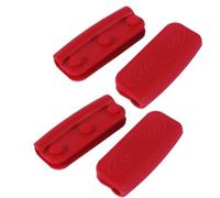 Silicone Pan Handle Covers Silicone Pan Handle Cover Heat Insulation Covers Pot Ear Clip Non-slip Steamer Casserole Pan Handle Holder Kitchen Tools(Red 2pair)