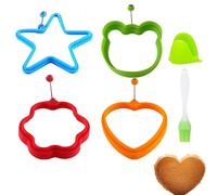 Silicone Pancake Mould, Silicone Egg Shaper, 4 Pieces Multi-Color Egg Baking Ring Moulds, Silicone Egg Muffin Machine, 4 Fo Multicolor Baking Ring Molds
