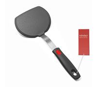 Silicone Pancake Spatula Turner with Lengthened Handle, Heat Resistant Cooking Spatulas for Nonstick Cookware, Large Flexible Kitchen Utensils BPA Free Rubber Flipper for Egg, Pancake, Fish, Burger