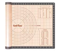 Silicone Pastry Baking Mat Non Stick-Large Rolling Dough with Measurements-Non Slip Pizza,Fondant,Pie,Cake Baking Mat - 26 x 16 Inch by Cook Time
