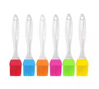 Silicone Pastry Basting Brush Set,Flexible,Crystal Transparent Handle16cm Heat Resistant Oil Brush for Cooking, Baking, Barbecue, Grilling, Meat, (6 Colors,6pcs)