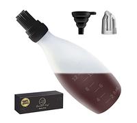 Silicone Pastry Brush, All-in-One Slicone Basting Brush with Sauce Bottle, Heat Resistant BBQ Accessories and Cooking Gadgets, BPA-Free Oil Dispenser for Cooking, Baking, Grilling (Black)