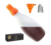 Silicone Pastry Brush, All-in-One Slicone Basting Brush with Sauce Bottle, Heat Resistant BBQ Accessories and Cooking Gadgets, BPA-Free Oil Dispenser for Cooking, Baking, Grilling (Orange)