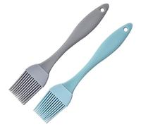 Silicone Pastry Brush, Pack of 2 17 cm Kitchen Pastry Brushes, Grill Brush, Basting Pastry Brush, BBQ Brushes for Grilling, Pastry, Stirring, Baking, Cooking - Grey, Blue