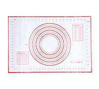 Silicone Pastry Mat Large Thicken Non Stick Kneading Pad Food Grade Silicone Dough Rolling Baking Mat with Measurement for Home Kitchen Red