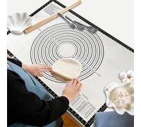 Silicone Pastry Mat, Non Stick Baking Sheet with Measurement 71x51cm Black | Non-Slip Silicon Dough Kneading Mat, Multifunctional Placemat for Fondant, Icing, Cake, Pizza Making