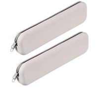 Silicone Pen Case, 2 Pcs Rectangular Small Pencil Pen Pouch with Zipper Waterproof Aesthetic Soft Cosmetic Storage Bag Bible Study Supplies Case for Journaling Travel, Gray