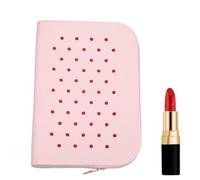 Silicone Pencil Bag,Waterproof Hole Pen Bag with Capacity | Portable Pencil Case for, School, Classroom, Cute Pencil Holder for Workplace, Large Reindeer Pink, se beskrivning, Unisex