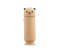 Silicone Pencil Box with Suction Cup Cartoon Bear Pen Holder Large Capacity for School Office and Home Use Silicone Pencil Box Large Capacity Pen Holder Cartoon Bear Case