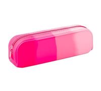 Silicone Pencil Case - Durable Organiser, Waterproof Pencil Holder | Gradient Pencil Case with Rectangular Design, Pencil Bag with Elegant Design, Flexible Storage Bag for, Pink gradient, see