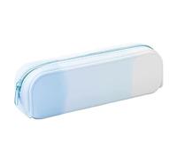 Silicone Pencil Case - Gradient Pen Storage Pouch, Large Capacity Stationery Organizer | Smooth Zipper Closure Flexible Material Design Durable Holder Solution for School Office Desk Teen