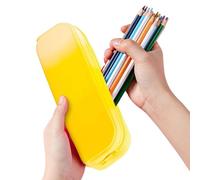 Silicone Pencil Case - Gradient Rectangle Pen Bag | Large Capacity Stationery Organizer with Zipper for Students Toddler Boys Girls Birthday , D: Gradient Yellow, Se référer au descriptif, Refer