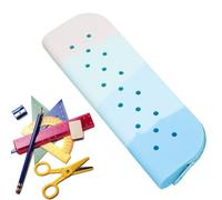 Silicone Pencil Case - Large Capacity Silicone Pen Holes| Soft Portable Pencil Pouch for Home Classroom Workplace Papet Pouch, Trumpet Rainbow Blue, Se référer au descriptif, Refer to description