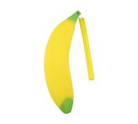 Silicone Pencil Holder Cute Zipper Banana Shaped Makeup Bag Organizer Stationery Purse Wallet Cosmetic Brush Bags Big Capacity Shape Pen Small (Yellow, 21.4X10cm)