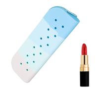 Silicone Pencil Pouch - Waterproof Holes Pencil Pouch with Large Capacity,Soft Portable for Home, Classroom, Working Place, Stationery for Cosmetics, Trumpet Rainbow Blue, Refer to description, Unisex