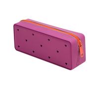 Silicone Pencil Pouch - Waterproof School Food Bag, Flexible Pen Holder & Pencil | Reusable Silicone Writing Accessories Organizer, SPECH COMPACT ZIP Carry for Study, Dark Purple, Se référer à la