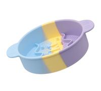 Silicone Pet Bowl, 6.88 x 5.19 in / 17.5 x 13.2 cm Round Slow Feeder for Small Dogs and Cats, Choking and Bloating Prevention, Easy Dishwasher Safe Cleaning