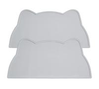 Silicone Pet Dog Cat Food Mats18 x 10 inch, Dog Bowl MatsNon Slip, Cat Mats for Food Bowls, Water Feeding Mats for Dogs Cats, Nonslip Waterproof Silicone Pet Feeding Mat(Grey)