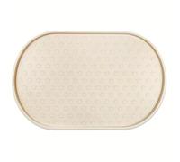 Silicone Pet Feeding Mat for Dogs and Cats Non Slip Waterproof Bowl Mat 48x30cm Large Rectangle Food Tray Anti Spill Easy Clean (beige)