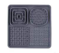 Silicone Pet Feeding Mat with Nonslip Suction Cups, Promotes Slow Eating and Easy to Clean for Cats and Dogs (Gray)