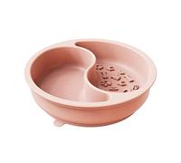 Silicone Pet Food Bowl, Silicone Dog Bowl - Cat Bowl with Suction Cup, 2 in 1 Slow Feeding, Puppy Feeder, Dog Food Plates, A