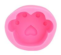 Silicone Pet Paws Print, 2PCS Flexible Soft Reusable Silicone Mold Decoration Mold Baking Tool for DIY Cake Fondant (Model 3-Pink 19-227)