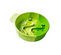 Silicone Pet Slow Feeder Bowl with Suction Cup, Round Anti-Tip Anti-Choking Feeding and Water Bowl, Easy Clean Cat Bowl for Cats and Small Pets