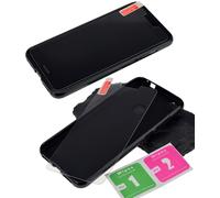 Silicone Phone Case Flexible Dark Case +9H Glass For Huawei P9 Lite (2017)