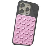 Silicone Phone Grip - Adhesive Cellphone Mount | 48 Suction Cup Non-Slip Holder Stand for Mirror Shower Wall Desk | for Selfie Video Cooking Bathroom Bedroom Office