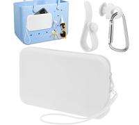 Silicone Phone Holder for Bogg Bag, Soft Silicone Insert Wallet Charm with 2 Pcs Key Holder for Bogg Bags Accessories, Attachment for Bogg Beach Bags Tote Bag Fits for iPhone Android Phones (White)