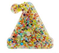 Silicone Picking Pad Toy with Embedded Beads and Rings for Anxiety and For Stress Relief, Designed to Mimic Skin Texture for a Sensory Experience (Christmas hat)