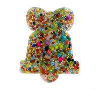 Silicone Picking Pad with Embedded Assorted Beads and Rings for Focus and For Stress Relief, Portable and Suitable for Skin Picking Management (The Christmas bell)