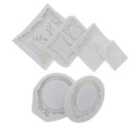 Silicone Picture Frame Mold 6pcs Vintage Palace Style for Artists | Reusable Easy Demolding, White Silicone for Pigments and Glitter Sequins, Art Workshops and Holiday Party Use