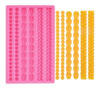 Silicone Pie Crust Mold, Beasea Pearl Mold for Fondant Braid Mold Silicone Rope Molds, Lace Rope Mold for Cake Decorating Sugarcraft Baking Mould Cookie Pastry Pies Chocolate Toppers